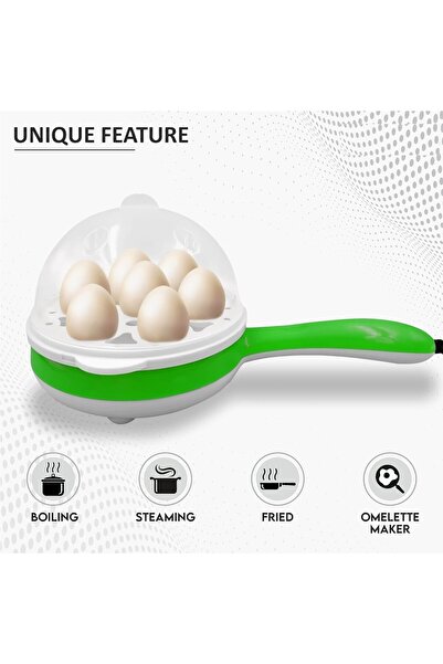 BORTONY 2-in-1 Automatic Egg Boiler, 7-egg Non-Stick Electric Cooker - Green