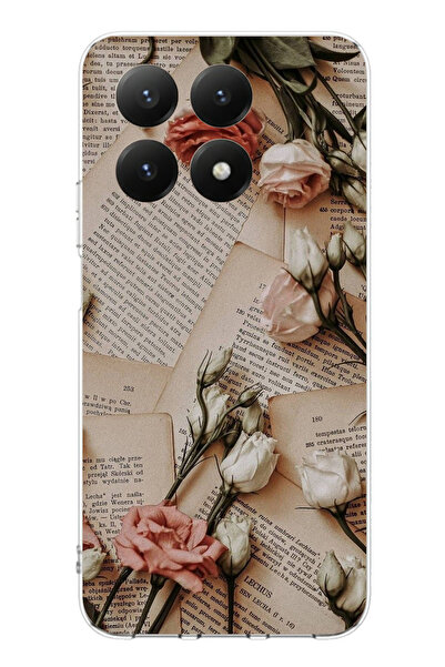 TechTree حافظة سيليكون مطبوع متوافقة مع هاتف Xiaomi 15T PRO بتصميم ورود الجري...