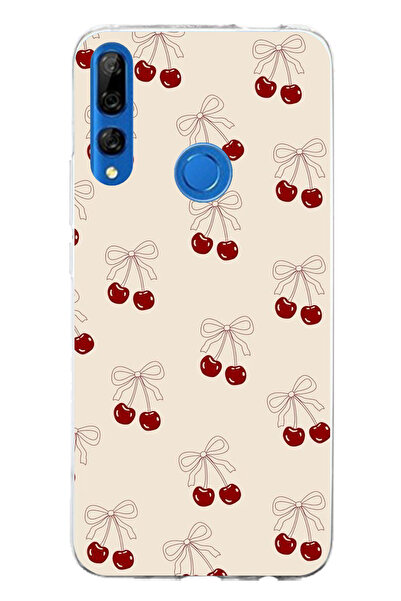 TechTree حافظة سيليكون متوافقة مع هاتف Honor 9X من نوع Fiyonklu Kirazlar مطبوع