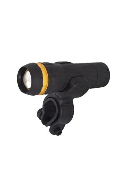 Evolium LED Front Bicycle Light, 1W 100 Lumens, Adjustable Zoom, 3x AAA, Black-Yellow