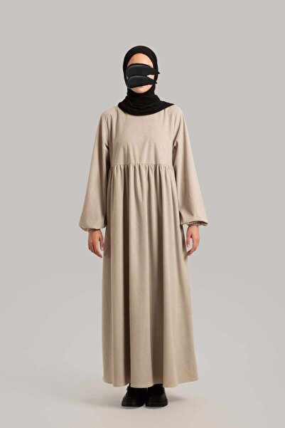 Emare Βελούδινο Φόρεμα - Μπεζ