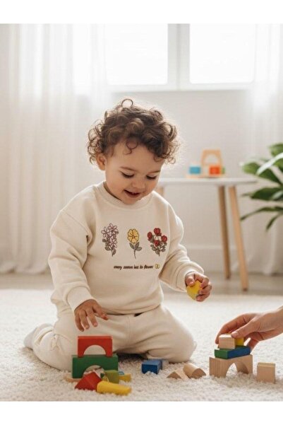 Zekids Baby Girl Floral Patterned Tracksuit Set