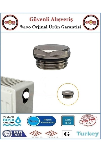 GrossAVM Petek Radyatör Havlupan Kör Tapa - 1/2''