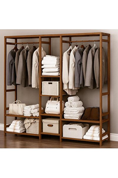 MODERN LİFEE Özel Renk Doğal Ahşap Çok Amaçlı Gardırop 30x140x151 cm