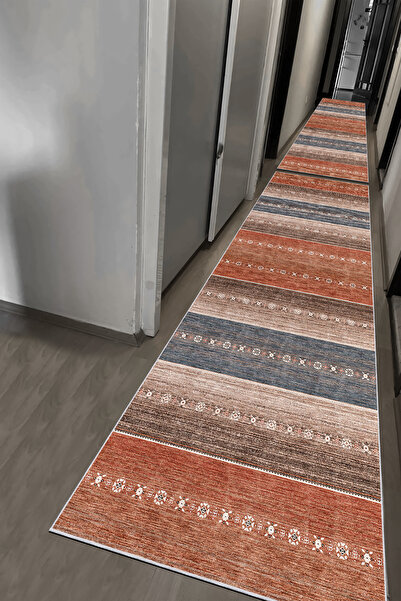 VOPTEKS Renkli Halı Yolluk Makinede Yıkanabilir Halı Kaymaz Taban Halı