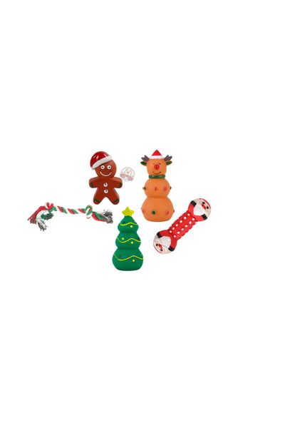 PetStop by Jeff Jucării Crăciun câini – pachet 5 piese interactive