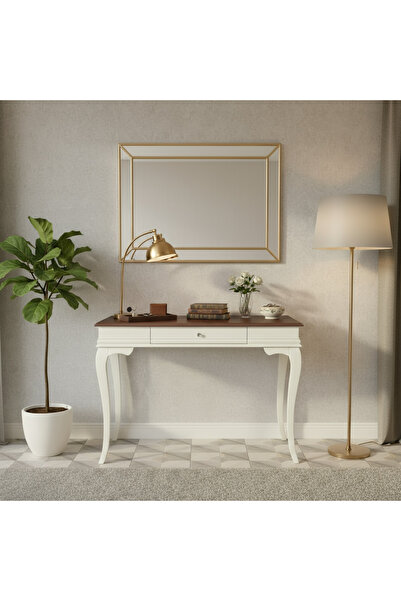 Wooding Mobilya 120 Cm Masif Rustik Krem Ceviz Dresuar