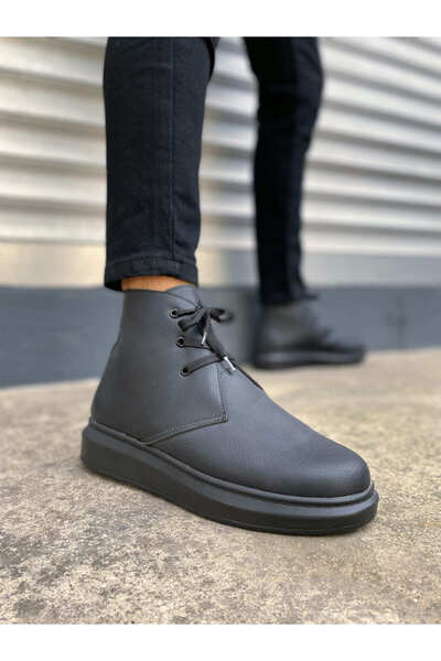 Lucy Shoes حذاء رياضي رجالي JY207 أوسلو برباط ونعل طبي من الجلد - أسود