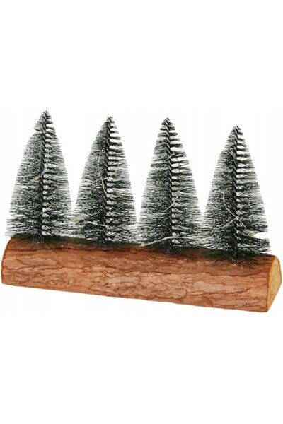 Day Suport decorativ cu 4 brazi de Crăciun și 20 LED-uri – Design rustic din ...