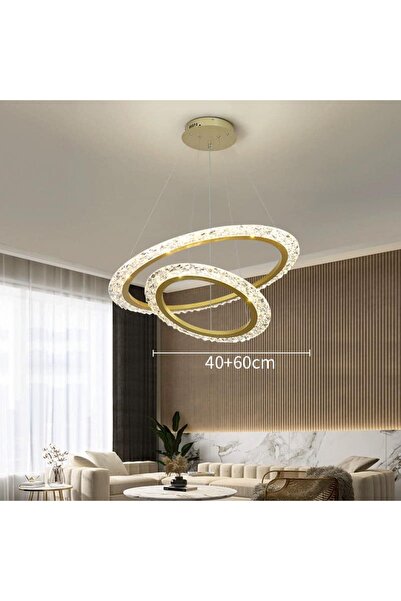 NO BRAND Crystal Led Chandelier With Remote Control, Dimmable, Duolux, 58W