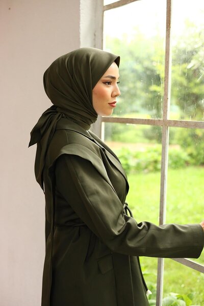 Silk Home Khaki Plain Twill Polyester Scarf