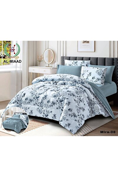 Moon Mira Double Bedspread Set, 6 Pieces, Embossed Design, by Qasr Al-Arayes