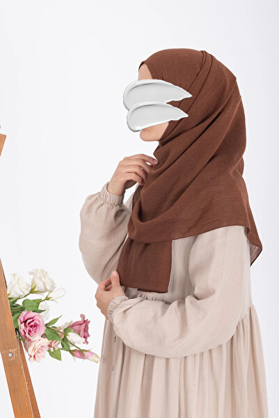 Lemaye Natural Crinkle Shawl - Bitter Brown