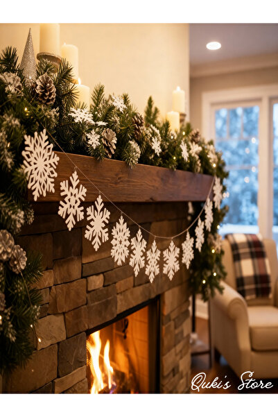 Qukis Store زينة عيد الميلاد على شكل ندفة ثلج، 12 قطعة، أبيض،
