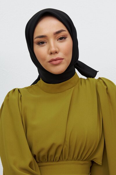 Silk Home Black Plain Twill Polyester Scarf