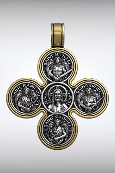 HAS SANATIM Dört Başmelek (Michael, Gabriel, Raphael, Uriel) ve İsa Figürlü H...