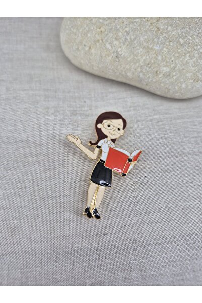 PİNA HEDİYELİK AKSESUAR Broş Öğretmen Kitap Okul Kalem Yaka İğnesi Doğum Günü...