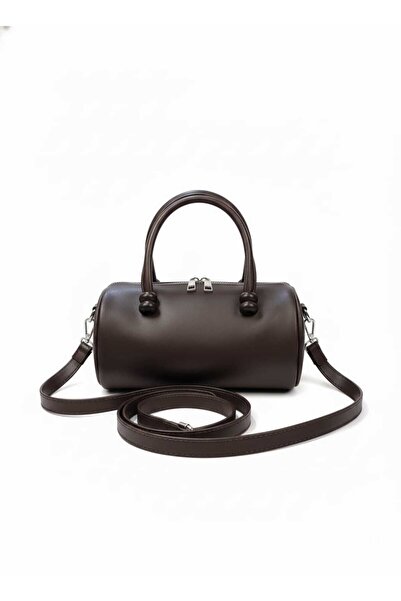 Arvelia Kadın Kahverengi Stave Kalp Charmlı El Ve Çapraz Çanta