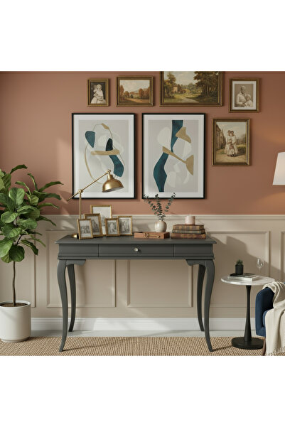 Wooding Mobilya 120 Cm Masif Rustik Antrasit Dresuar