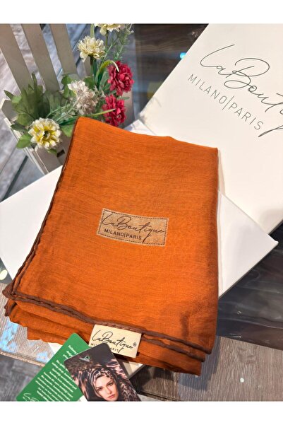 La Boutique Eşarp La Boutique Güz Yaz Serinliği Düz Bitkisel Şal