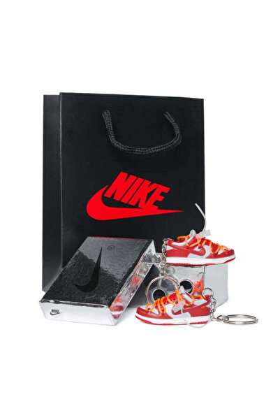 Nike Dunk Low University "Red" x OW Keychain, Box and Bag Set