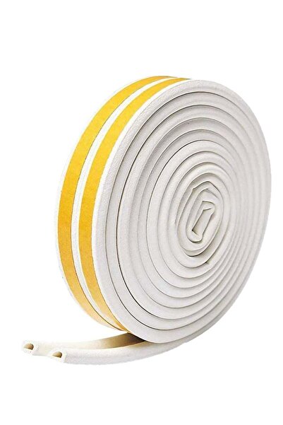 GENERIC4 شريط مانع تسرب الباب ذاتي اللصق، أبيض، 5 أمتار