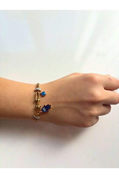 staınless steel Fatma Ana Eli Figürlü Zincir Bileklik