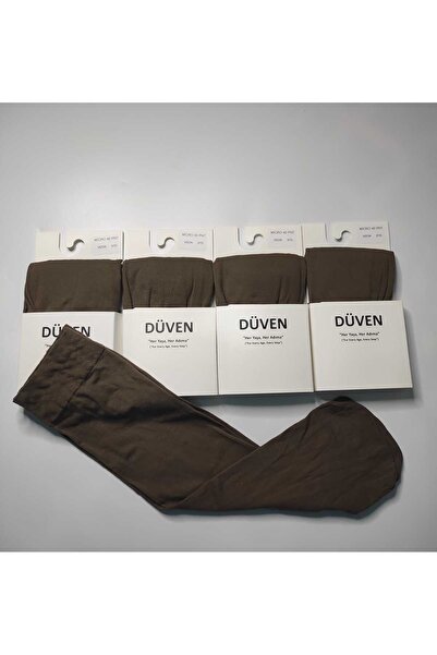 DÜVEN 4 Pairs of Matte Textured 40 Den Medium Thick Mousse Mink Knee-Length Trouser Socks