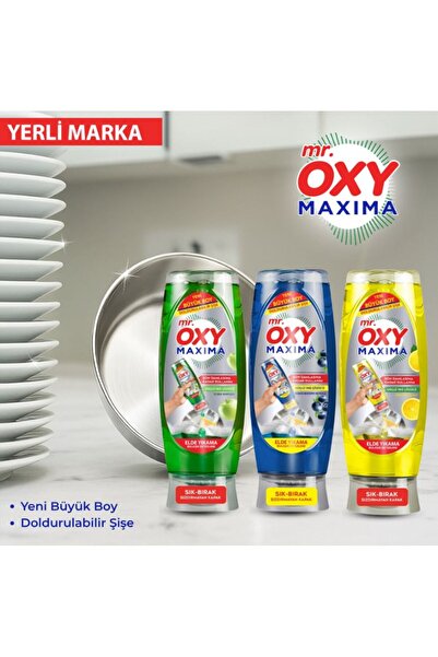 Oxy Mr. Maxima Elde Yıkama Bulaşık Deterjanı Limon Kokulu 650 ml * 2 Adet