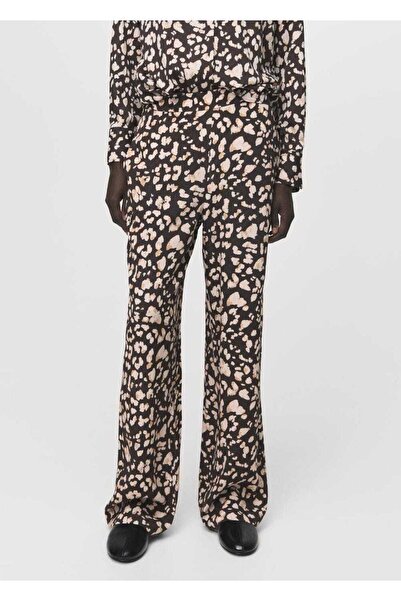 MANGO Woman Beli elastik desenli pantolon