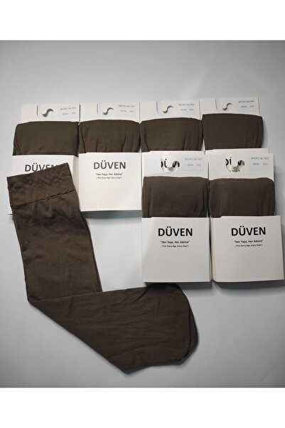 DÜVEN 6 Pairs of Matte Textured 40 Den Medium Thick Mousse Mink Knee-Length Trouser Socks