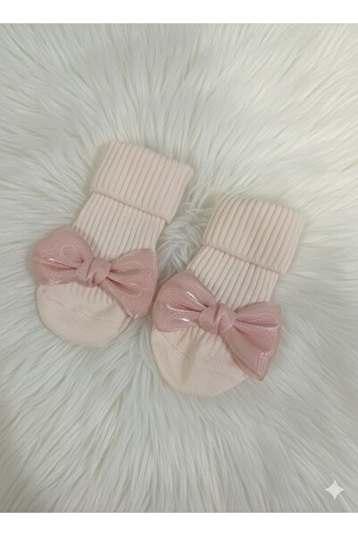 Honeybeeatelier Fİyonk detaylı trikolu pamuklu kışlık çorap