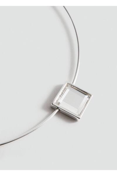 MANGO Woman Kristal boncuklu sert kolye