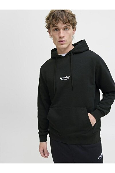 Jack & Jones Ανδρικό φούτερ με κουκούλα με εμπριμέ λογότυπο στο στήθος - Soho