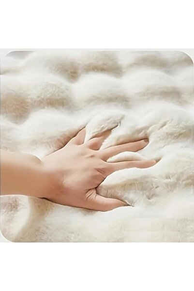 Generic Round faux fur rug, soft polyester, suitable for children's rooms and small pets, 90 cm diameter