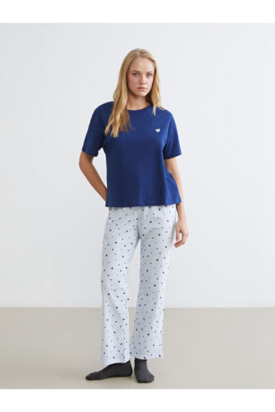 LC Waikiki Bisiklet Yaka Baskılı Kadın Pijama Takımı