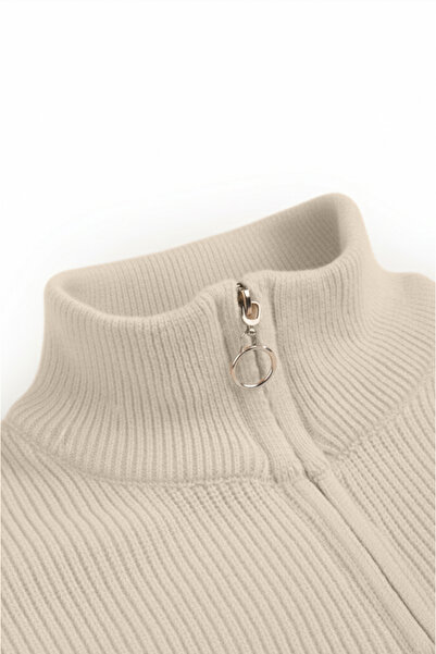 DeepSEA Men's Beige Half-Zip Oversize Cut Knit Sweater – 100% Cotton Knit Sweater 2608511