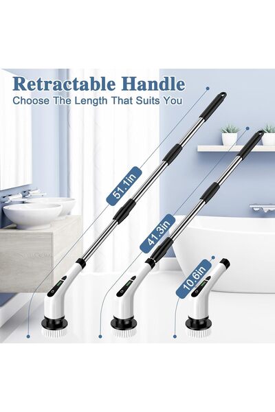 Generic 9 in 1 Electric Cordless Shower Scrubber with 9 Replaceable Brush Heads Waterproof