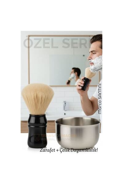 Skygo Klasik Tıraş Seti – Ahşap Saplı Fırça & 304 Paslanmaz Çelik Tıraş Tası