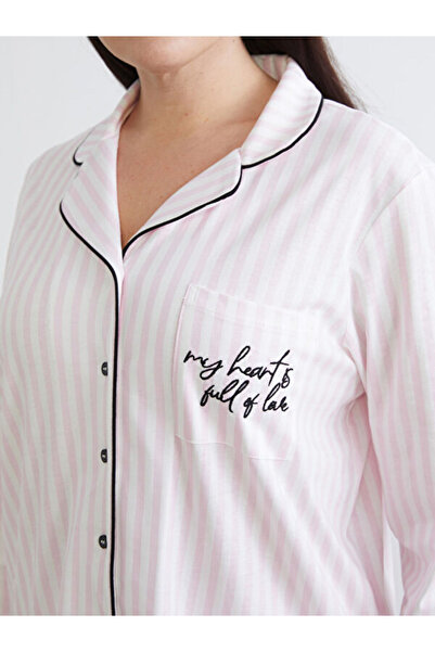 LC Waikiki Plus Size Embroidered Women's Pajama Set