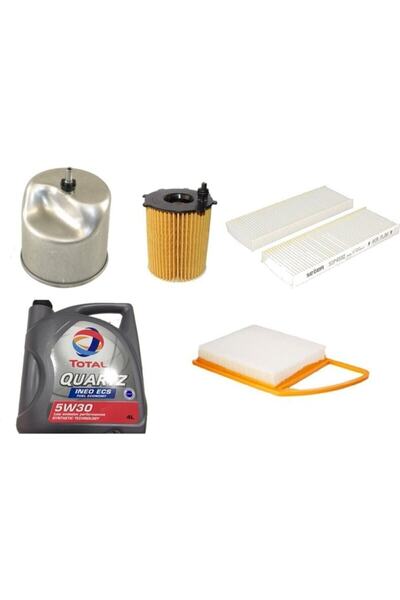 TOTAL İneo Ecs 5w30 Dpf 4lt Citroen C_elysee 1.6 Hdı Filtre Bakım Seti Orijin...