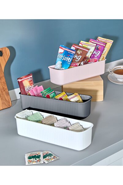 RED KİTCHEN 5 Bölmeli Sert Plastik Dolap ve Çekmece İçi Düzenleyici Organizer Saklama Kutusu