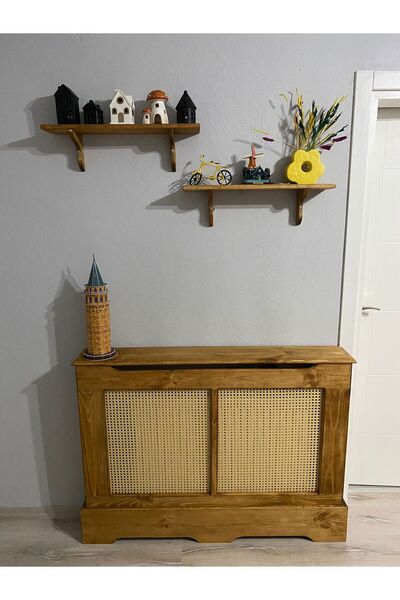 handwood Ahşap Petek Önü Kapama Dresuar +2 adet duvar Rafı