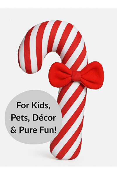 OBRO 2 в 1 Плюшена захарна пръчка със звук – Мека коледна играчка и декорация...