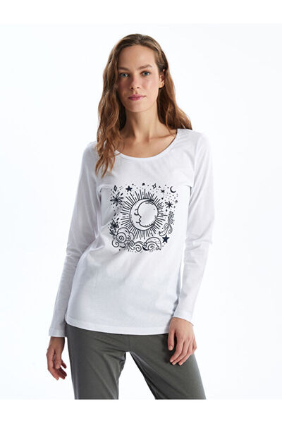 LC Waikiki Crew Neck Printed Women's Pajamas Set