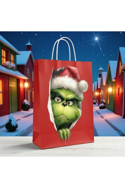 Armada Τσάντα δώρου από χαρτί με κόκκινη λαβή με στριφτή λαβή – με αυτοκόλλητ...