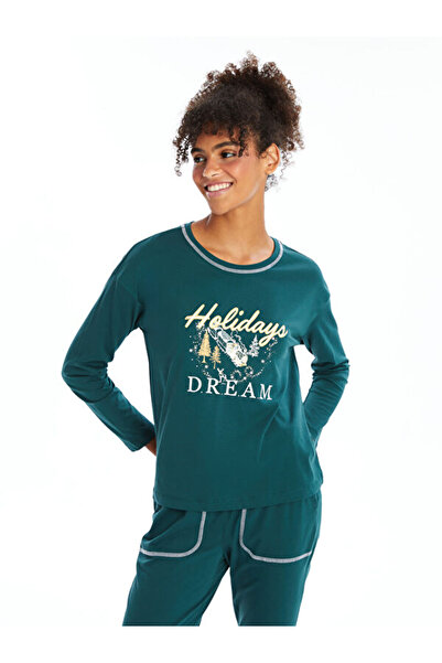 LC Waikiki Crew Neck Printed Women's Pajamas Set