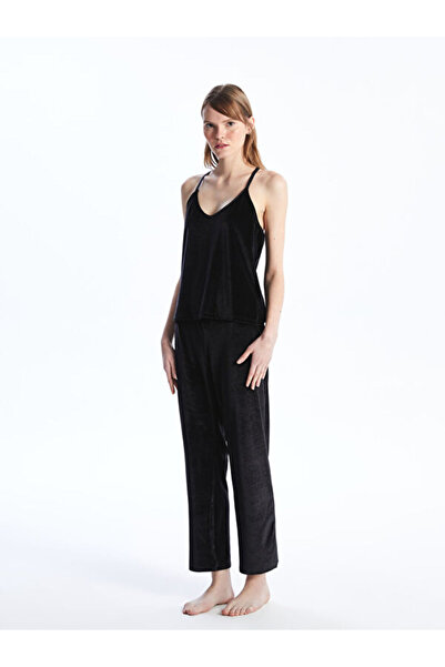 LC Waikiki V-Neck Lace Detailed Suspender Women's Pajama Set