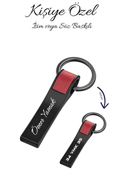 Personalized Souvenir Name or Promise Printed Red Leather Metal Keychain Car,Motorcycle,Home Keychain