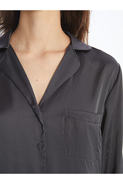 LC Waikiki Shirt Collar Satin Women's Pajamas Set